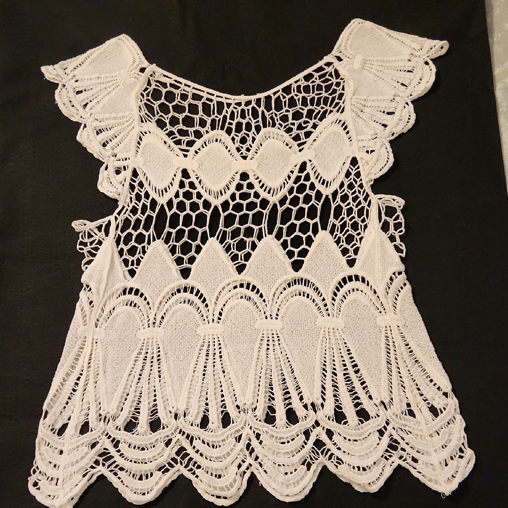 Cream Crochet Top